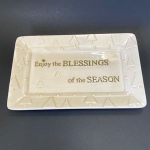 Enjoy the Blessings of the Season Serving Ceramic Serving Plate